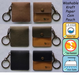 GENODERN Genuine Leather Coin Purse with Keychain Women's Mini