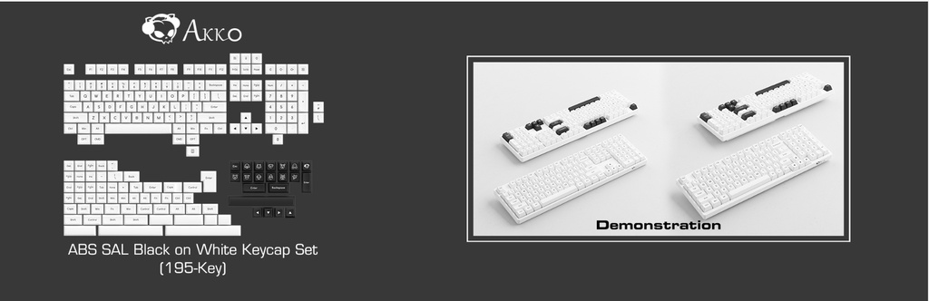 AKKO Keycap - SAL Profile - Black on White (195pcs ABS) | Shopee Singapore