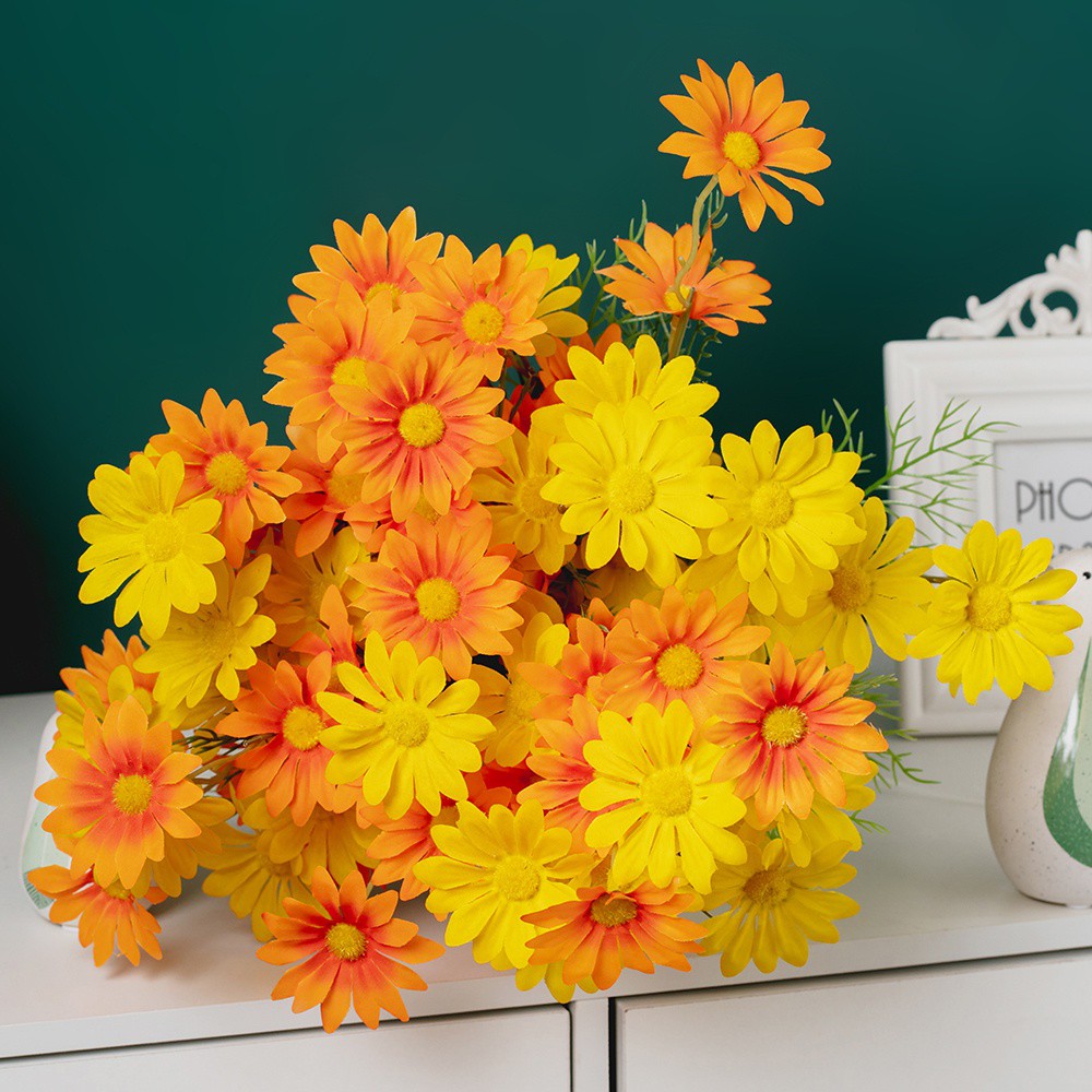 Fresh Look Daisy  Artificial Flowers Silk Flowers Wedding Party  Art Flower Handmade DIY flower Pastoral home Living room Silk flower Arrangement