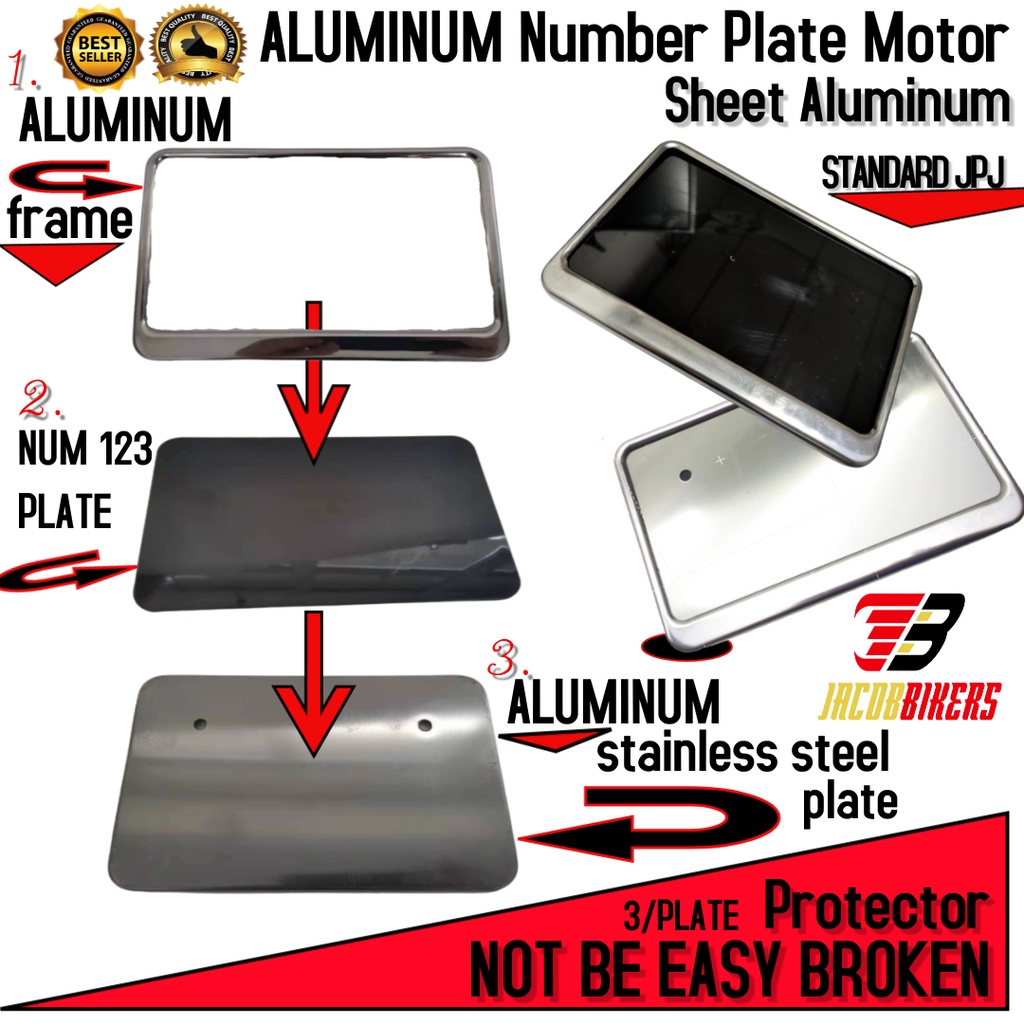 ALUMINUM Number Plate Motor HONDA YAMAHA Flexible Universal R15 RS150 ...