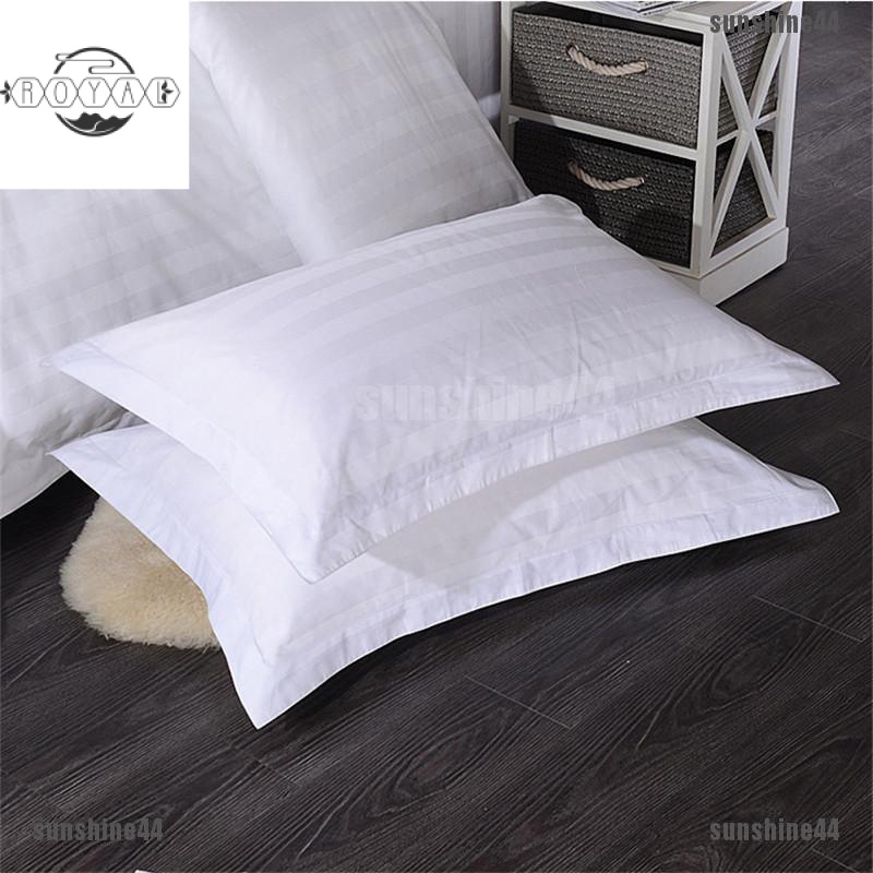 1pc 100 Cotton White Stripe Pillow Case Home Bedroom Hotel Bedding