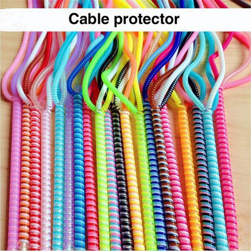 60cm USB Charger Cable Protector Data Cable Spring Protective Sleeve ...