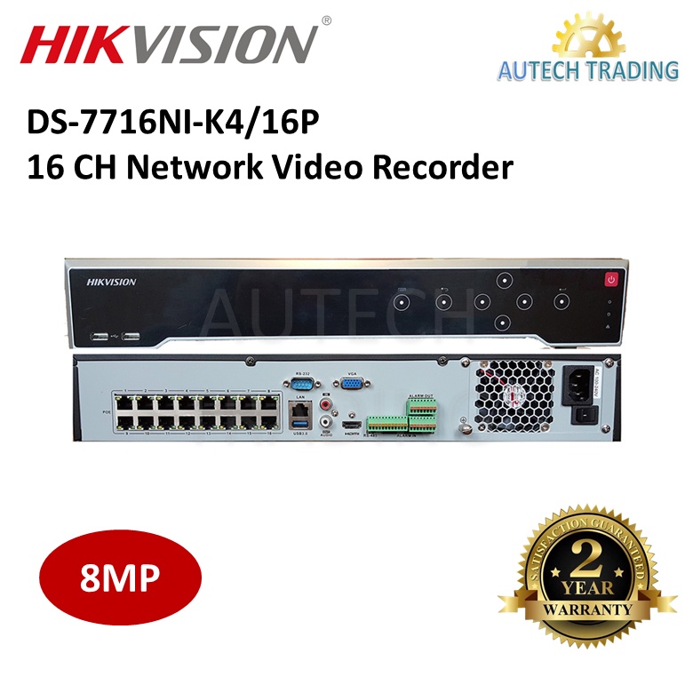 HIKVISION DS-7716NI-K4/16P 16 channel Network Video Recorder 16ch 8MP ...
