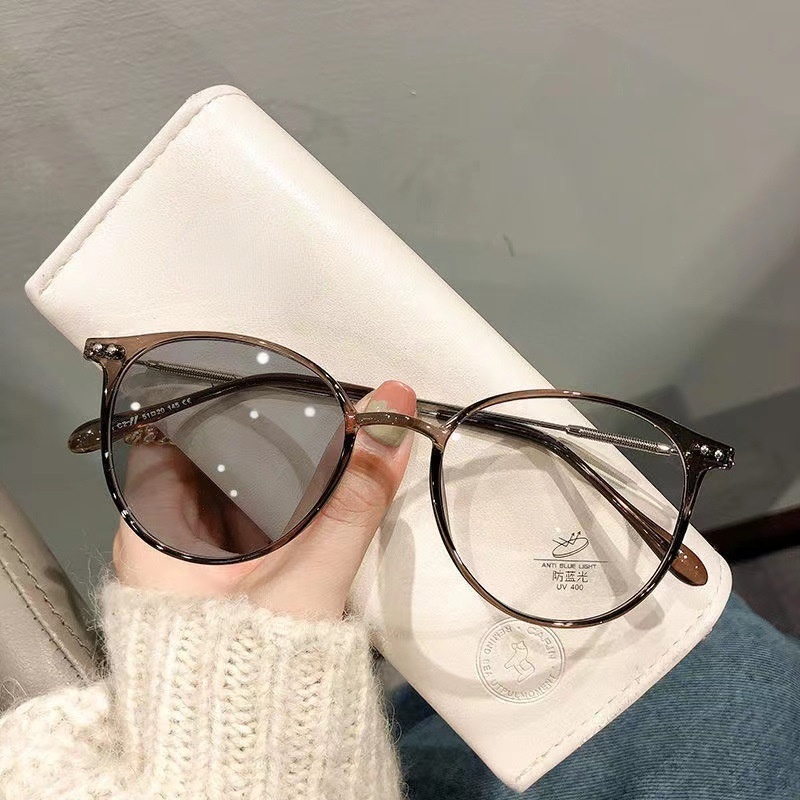 Fashion Photochromic Anti Radiation Eyeglasses For Women Men Anti Blue Light Glasses Shopee Singapore