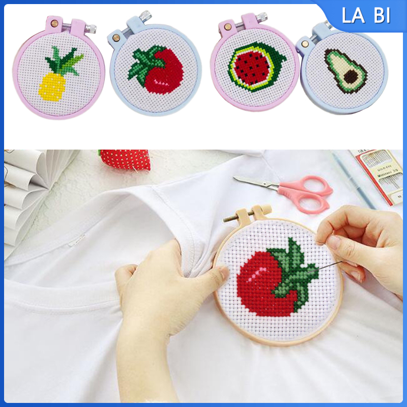 12-in-1 Cross Stitch Kit for Kids Needlepoint Starter Sewing Set