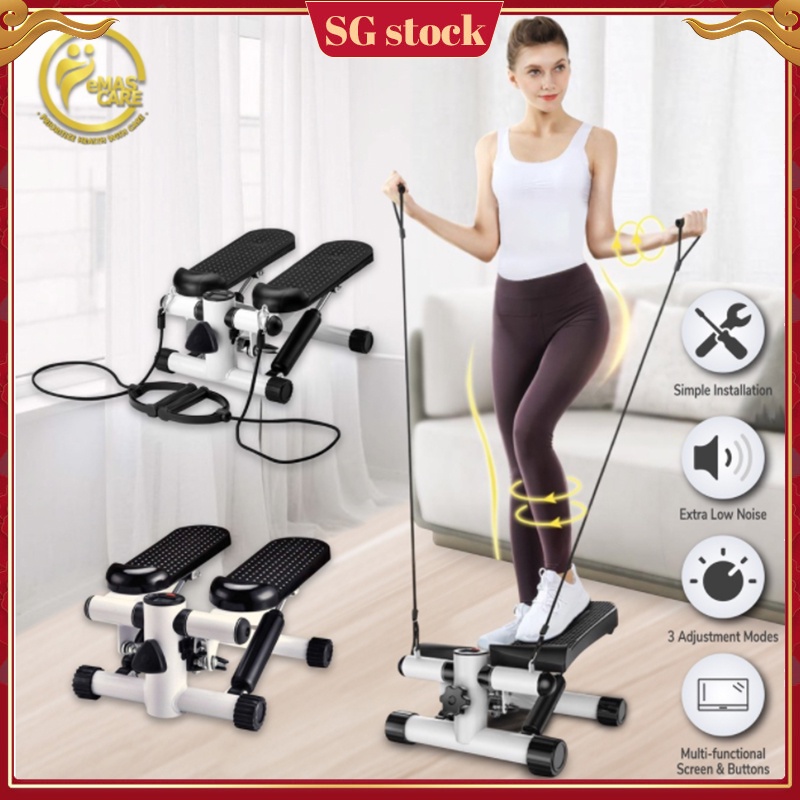 【READY STOCK】Quiet stepper Portable mini home sports training Gym Stepper provides resistance band