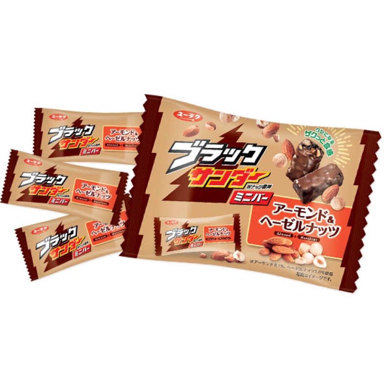 Yuraku Black Thunder Minibar Almond & Hazelnuts [Japanese] Shopee