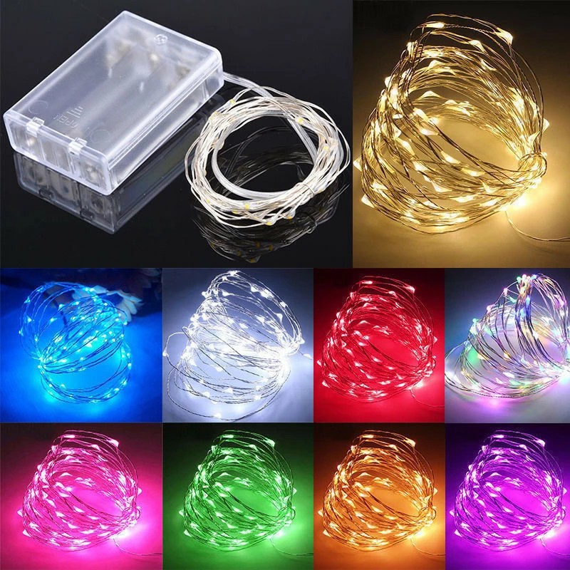 2M 3M 5M 10M Copper Wire LED String Lights/ Battery Operated Starry Fairy Lights/ Waterproof String Lights For Wedding Christmas Party Decoration