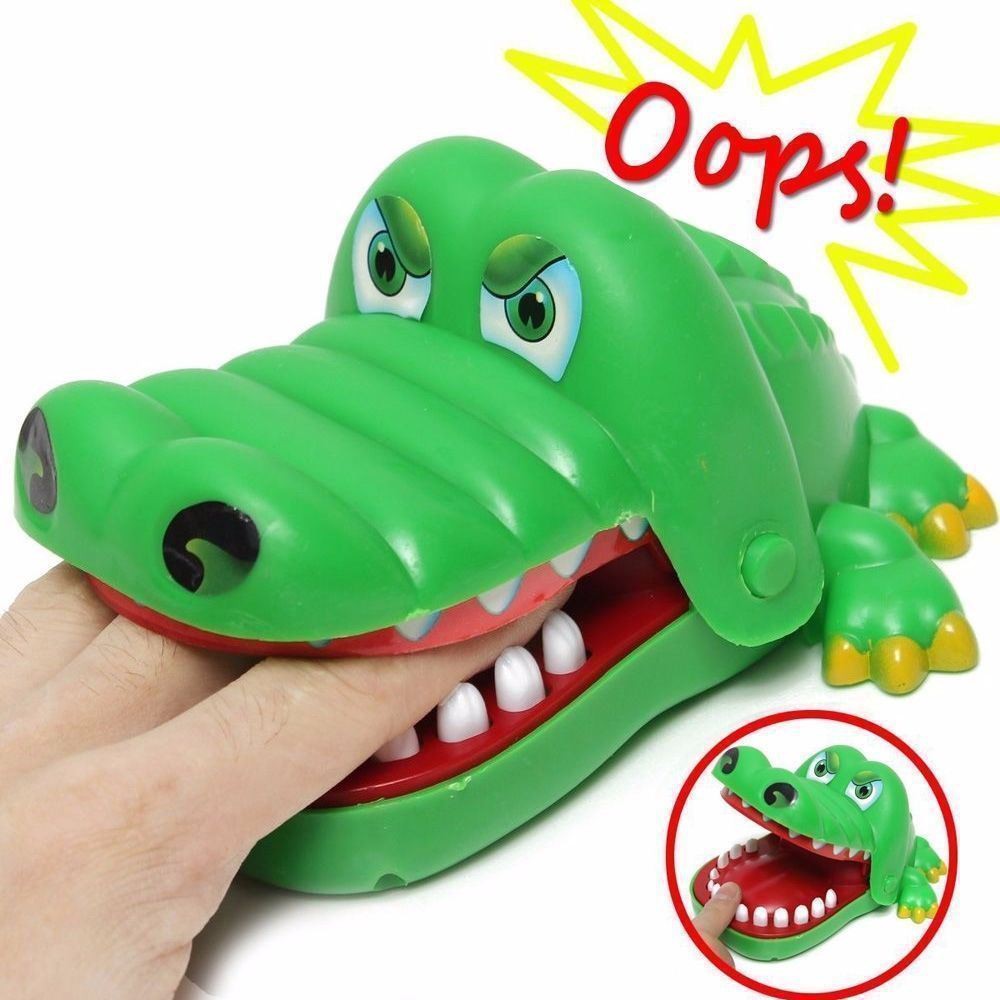 Large Crocodile Mouth Dentist Bite Finger Game Fun Playing Toy Kid Children Gift