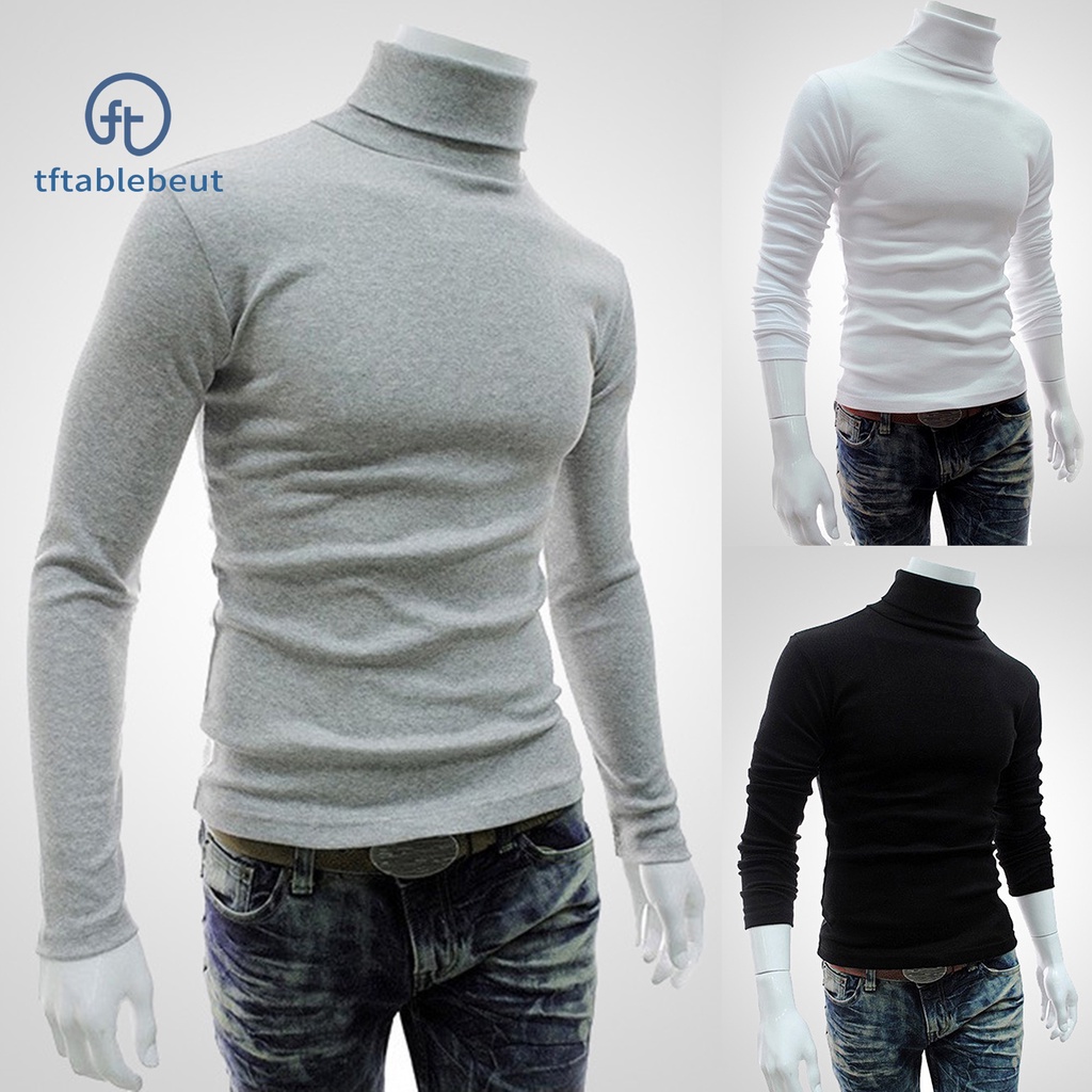 Tf Top Pullover Top Long Sleeve Turtleneck Men Pullover Elastic for ...