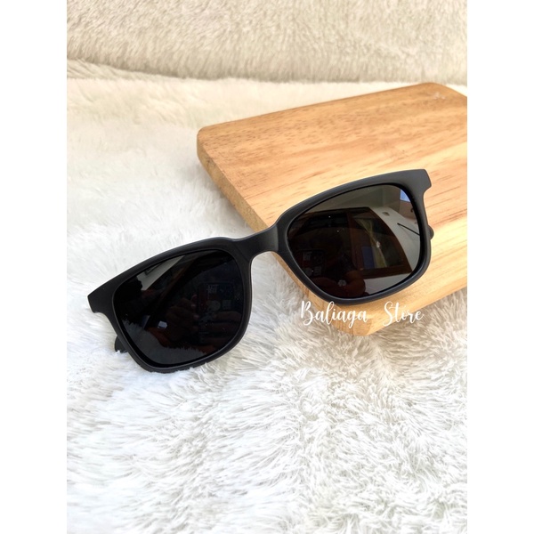 HITAM Men's Women's Full Black Style Sunglasses - Retro Anti-Radiation ...