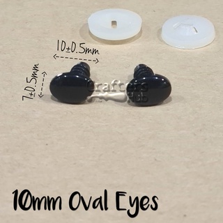 Safety Eyes Oval Black 5 Pair 10mm