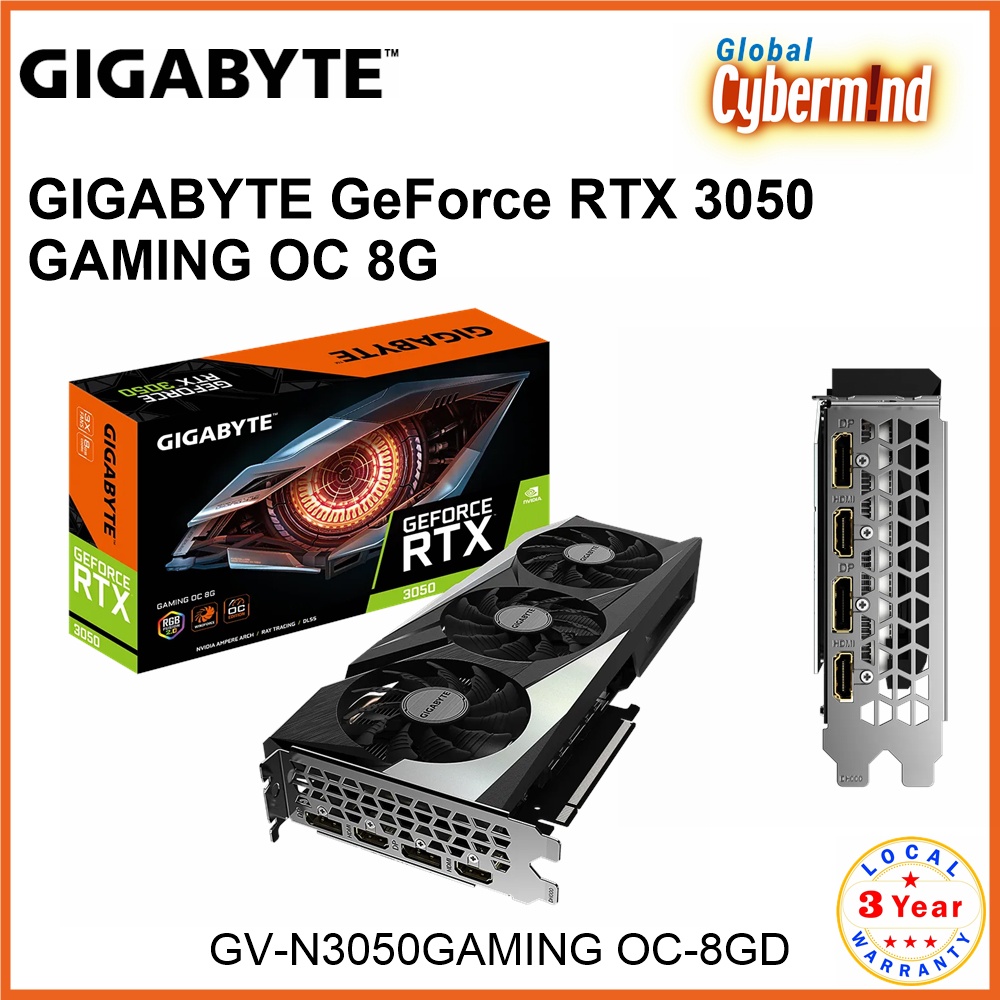 GIGABYTE GeForce RTX 3050 GAMING OC 8G [GV-N3050GAMING OC-8GD] (Brought ...