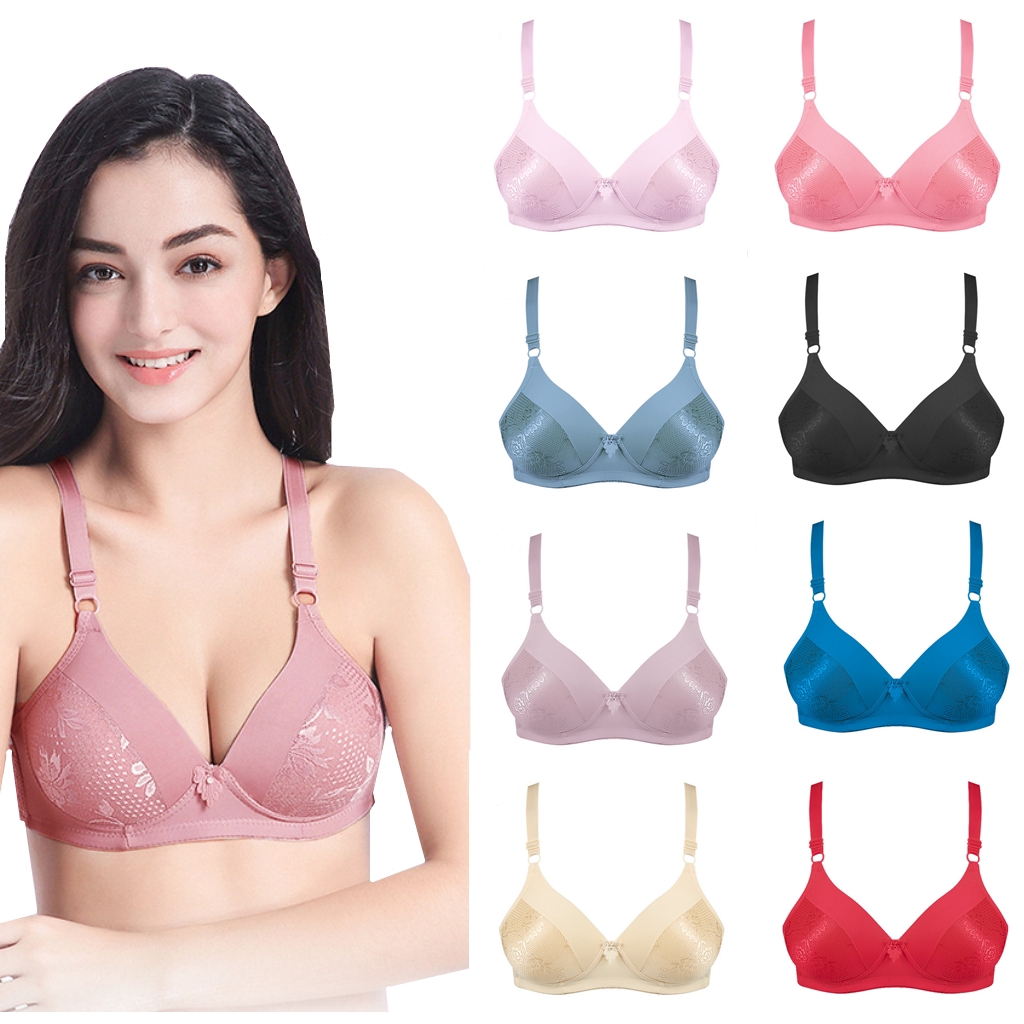 Non-Wired Bra Size 36-42 B Cup Push Up Seamless Embroidered Bras  Comfortable Underwear Bralette