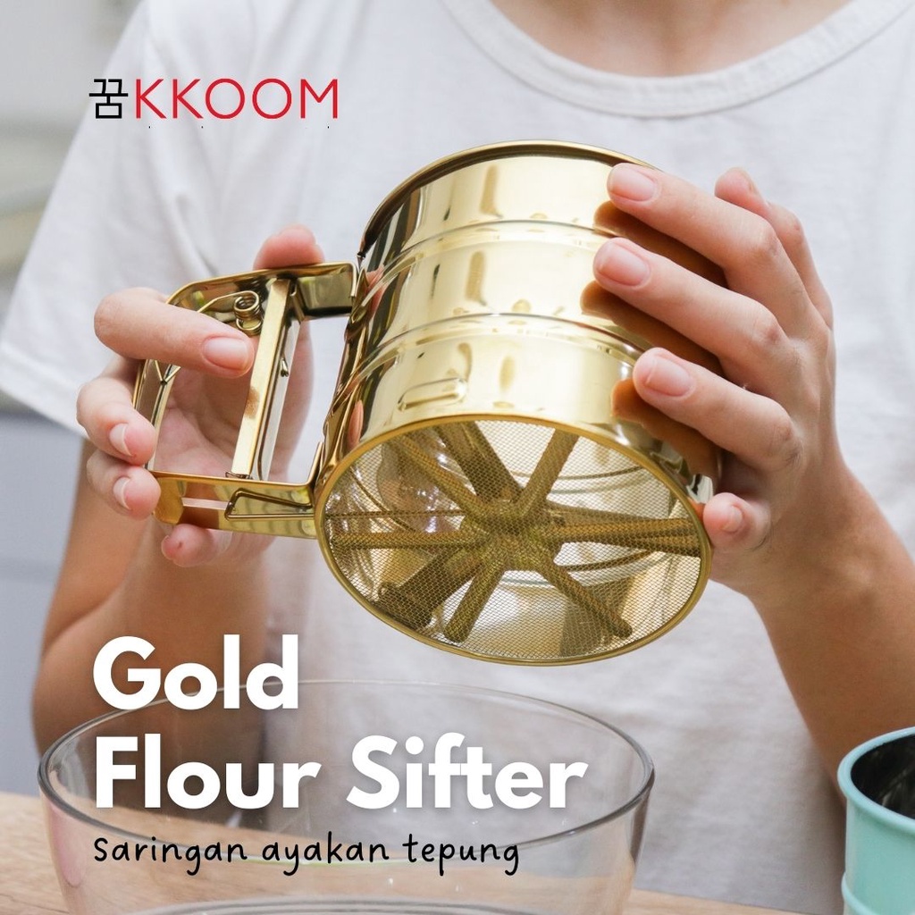 Flour Sifter Gold Stainless Steel Flour Sifter/Flour Sieve/Refined