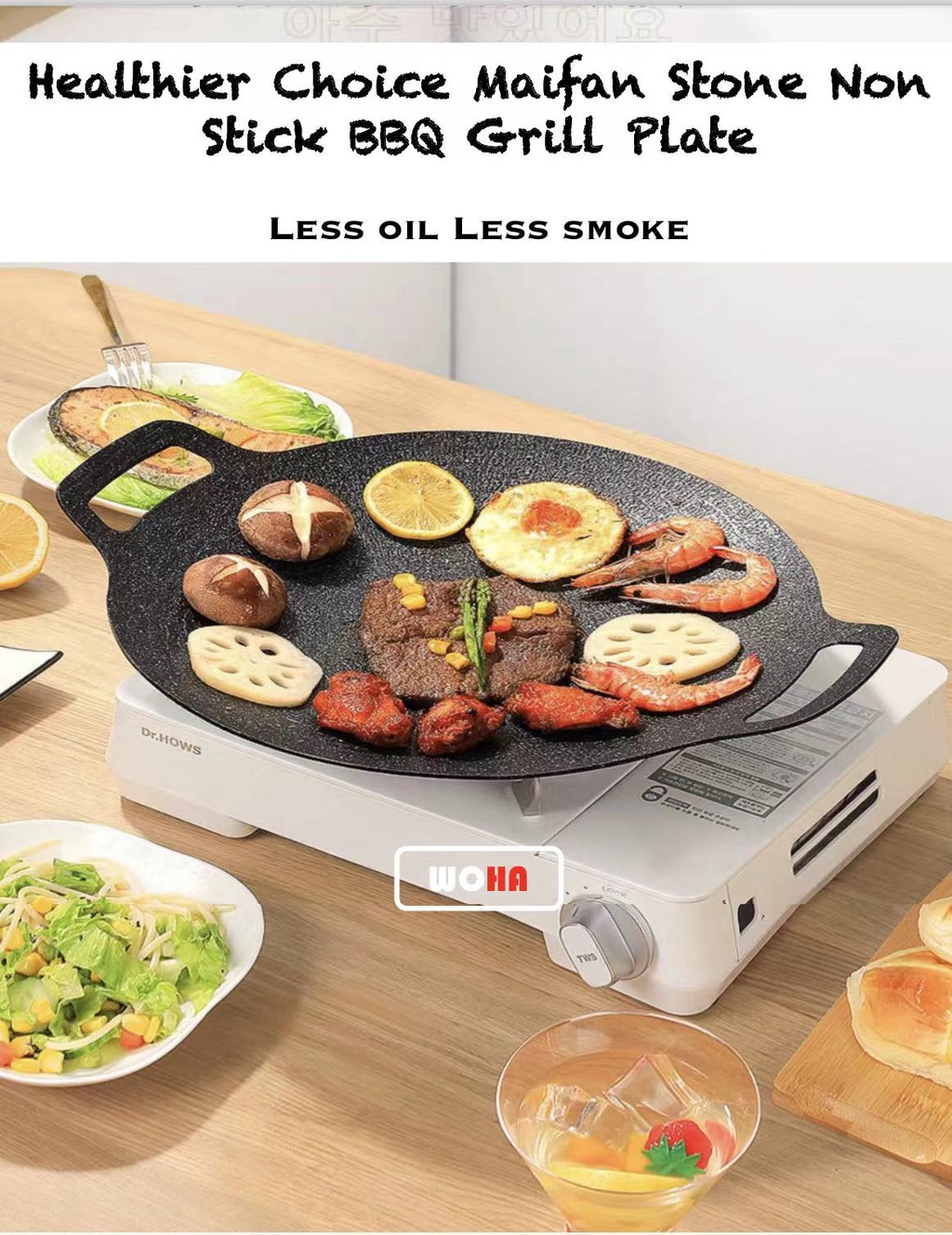 Korean Style BBQ Grill Pan With Maifan Coated Surface Non-Stick