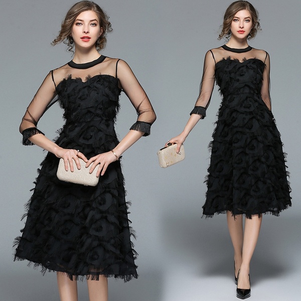 Elegant black 2025 cocktail dress