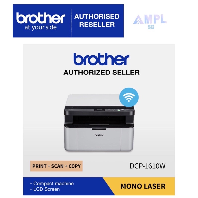 Brother DCP-1610W Multi-function Monochrome Laser Printer-Print,Scan ...