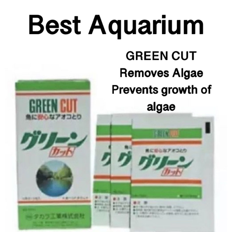 GREEN CUT Algae Remover for aquarium tanks and ponds 1 sachet treats