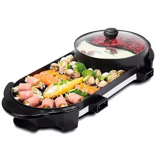 Hotpot Grill Combo, Indoor Korean BBQ, Shabu Shabu Hot Pot with Divider,  Portable with Free Strainer Scoops, Extra Long Chopsti - AliExpress