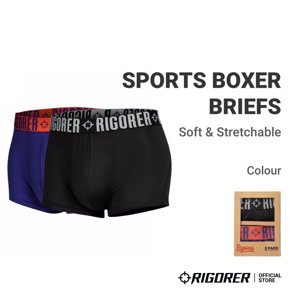 Rigorer Men's Sports Boxer Briefs [UW401] - (High Quality Boxers Underwear Bottoms)