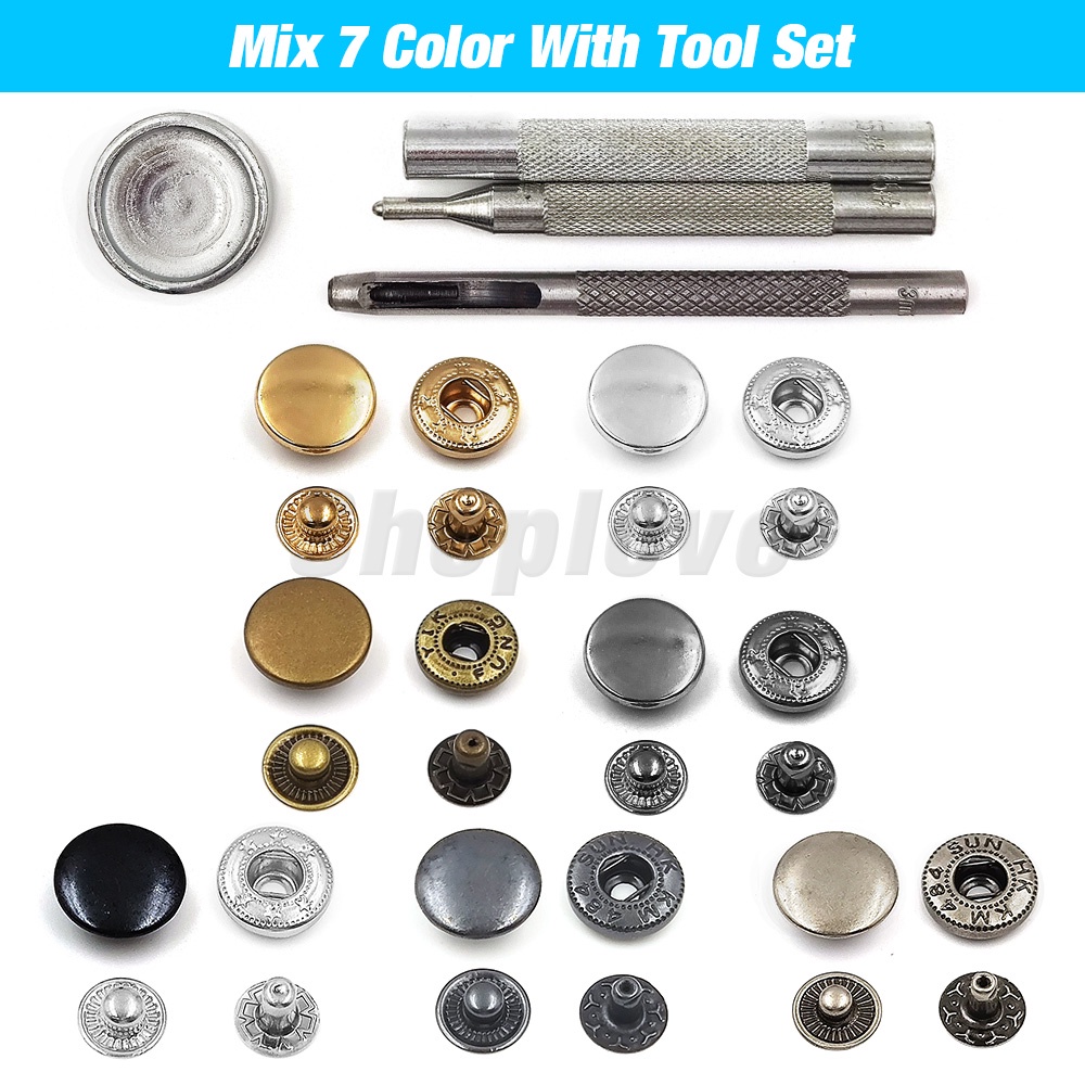 2535 Sets 10/12.5/15/17/20mm Press Studs Snaps Fastener Clothing Coat Down Jacket Fastener