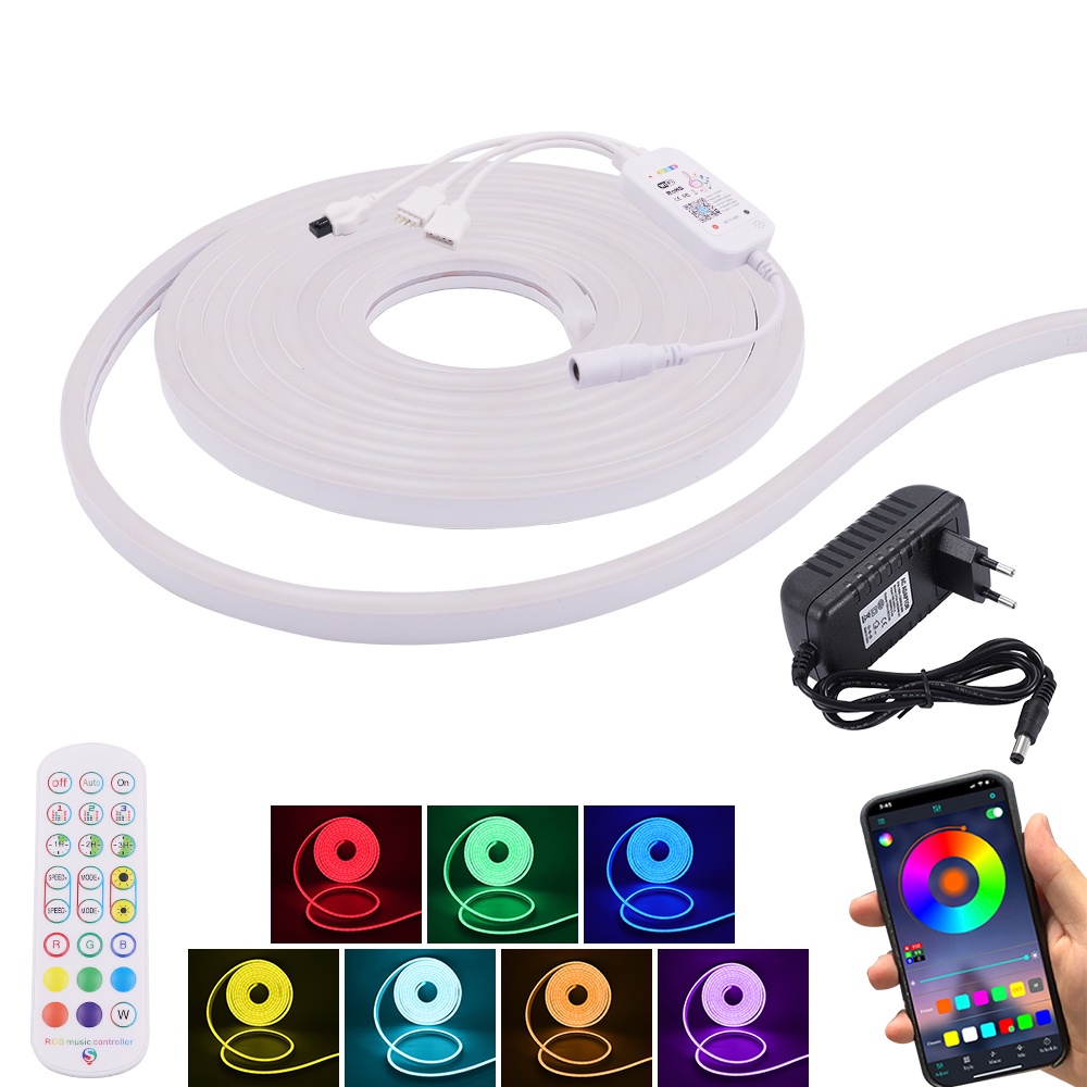 5 Meter w/ Plug Eye Protect LED Strip Light RGB 12V Bluetooth Control ...