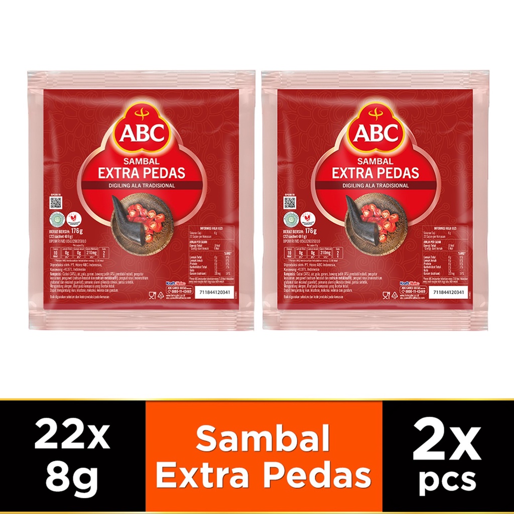ABC Saus Sambal Extra Pedas 44 x 8g