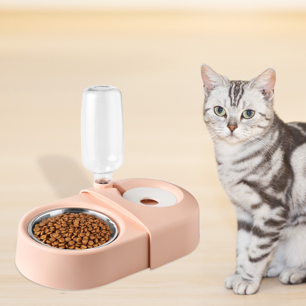 Cat Food and Water Feeder Set Portable Pets Drink and Food