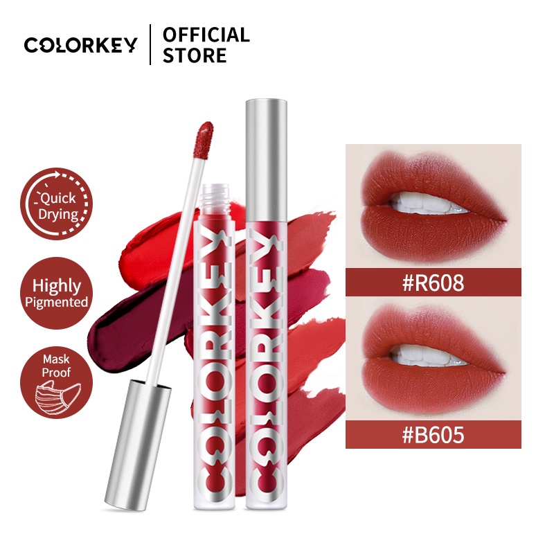 Colorkey Velvet Liquid Lipstick Matte Lip Gloss Glaze Waterproof Long ...