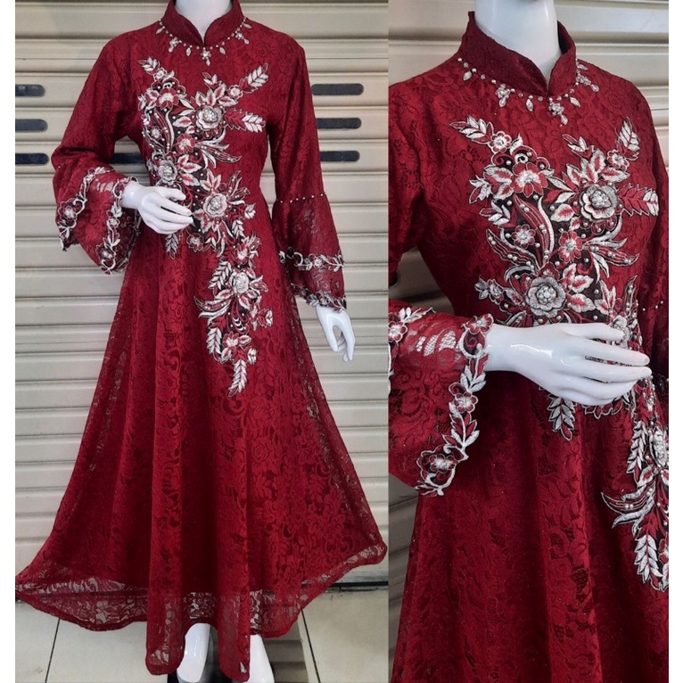 Delia Embroidery burkat Robe by pj | Shopee Singapore