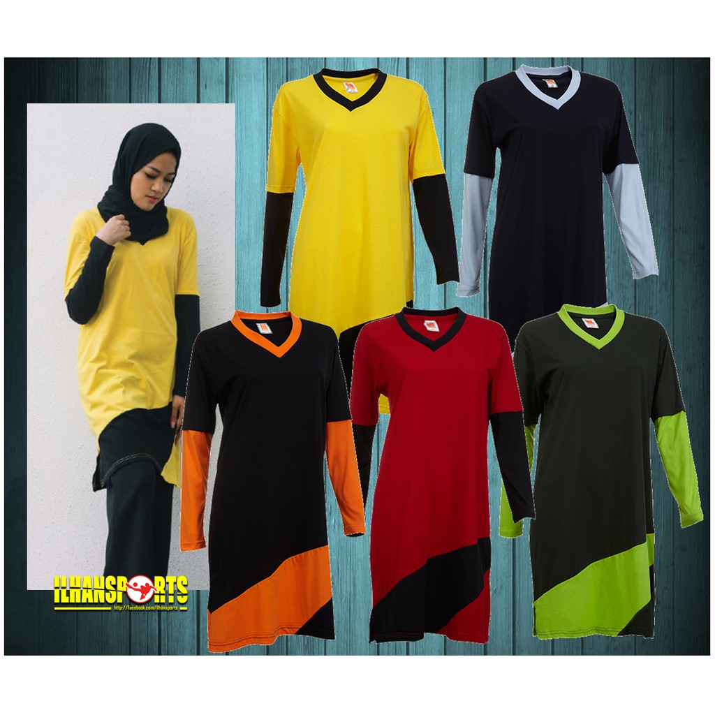 T shirt clearance muslimah oren sport