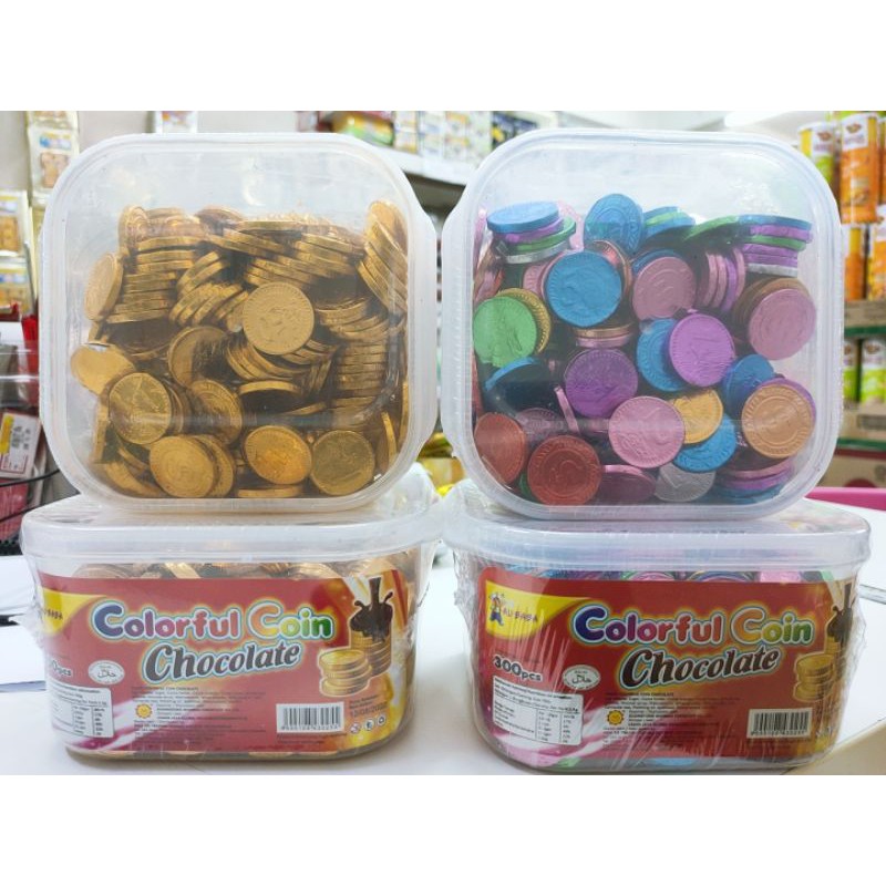 300pcs Gold Coin Chocolate / Colourful Coin Chocolate Coin Chocolate ...