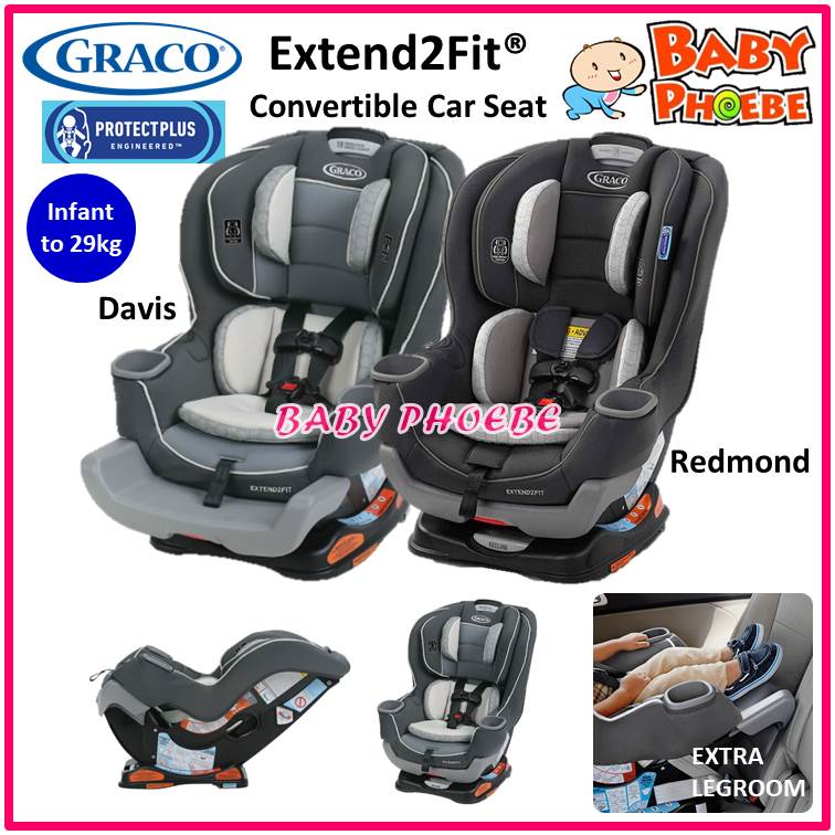 Graco Extend2Fit Convertible Car Seat with Extra 5'' Legroom for