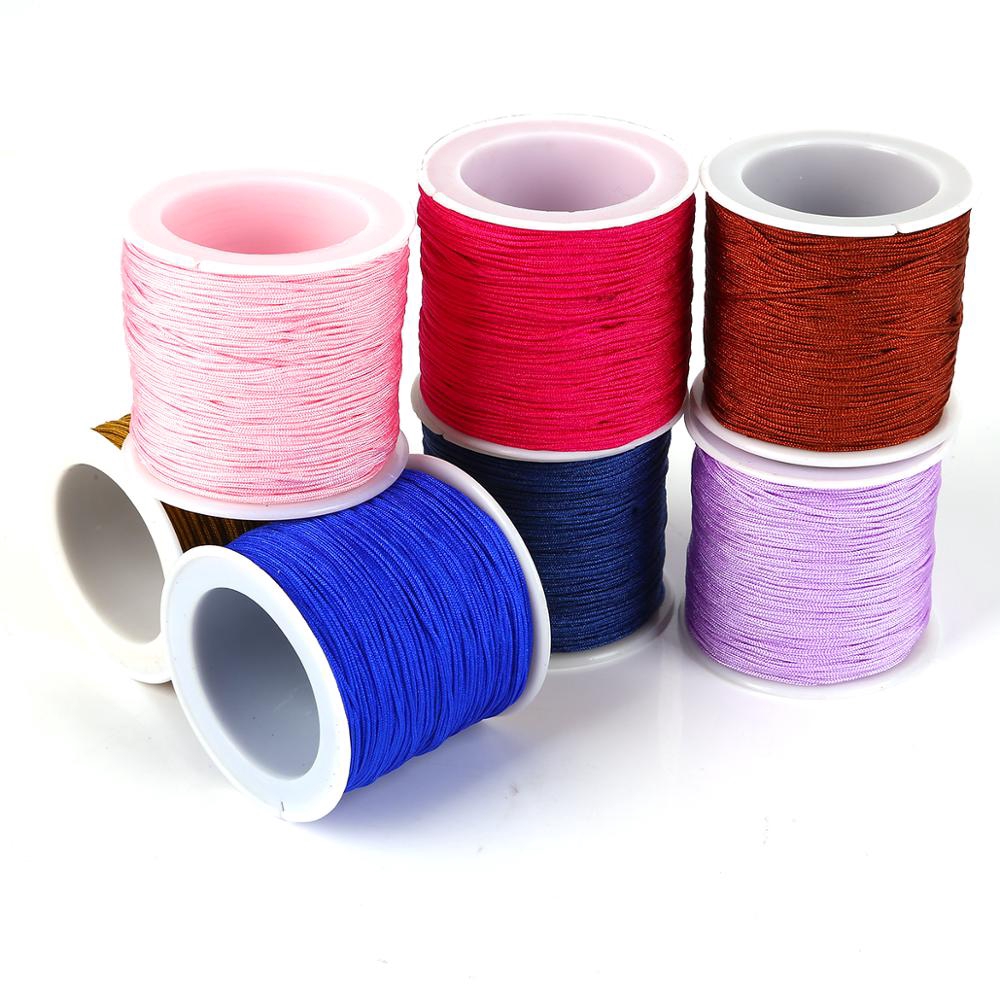 50m/lot 0.8mm Cotton Cord Nylon Cord Thread String DIY Beading Braided ...