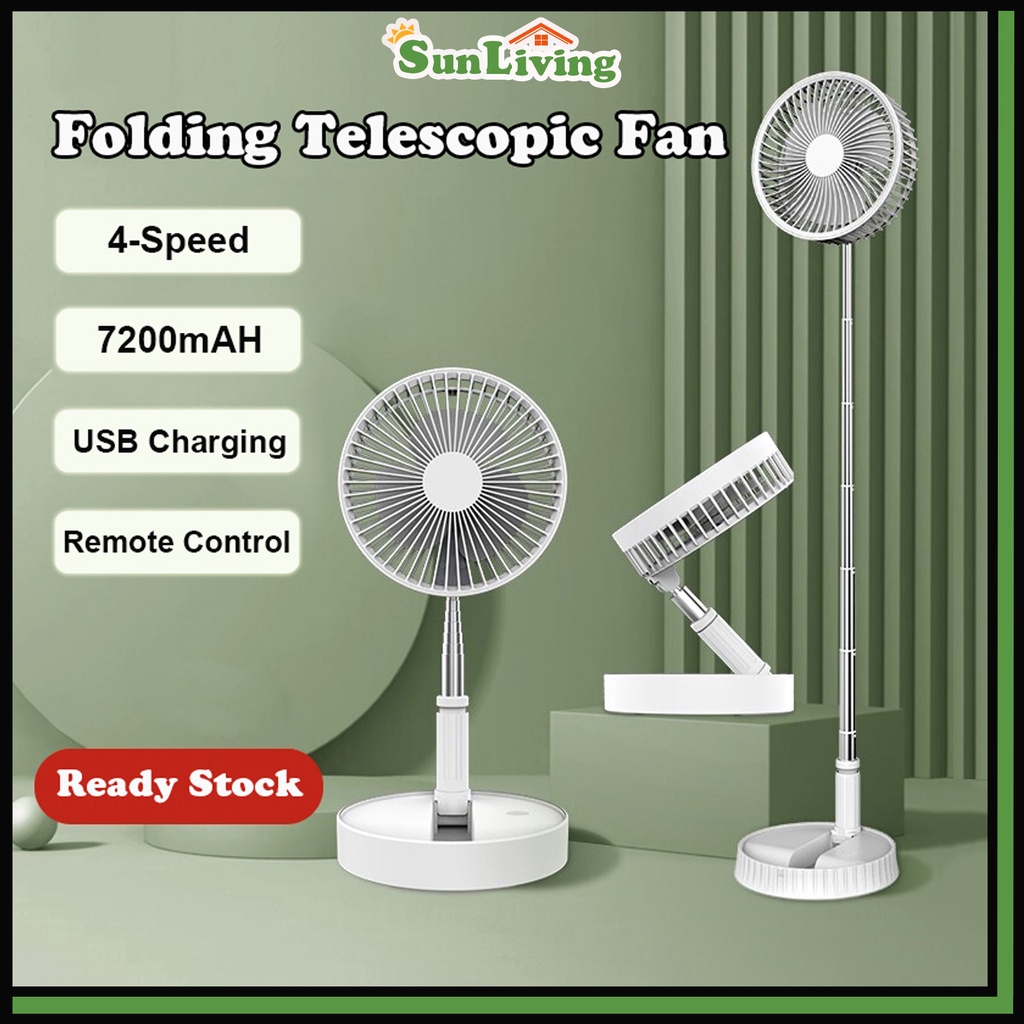 [🚀Fast Delivery 🇸🇬] Telescopic Foldable Table Fan USB Rechargeable ...