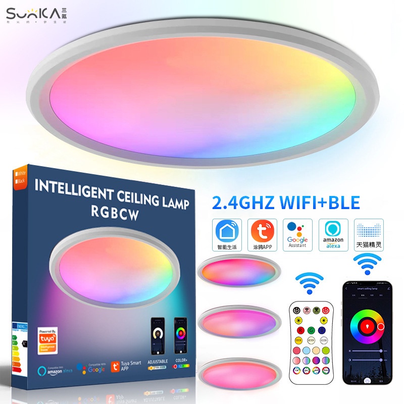P2EW Smart TUYA ceiling light living room wifi bluetooth 2.4G remote ...