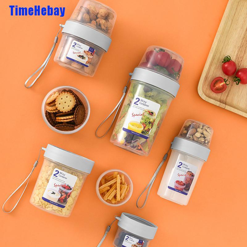 bayDoublelayer Lunch Cup Outing Lunch Box Yogurt Nut Preservation