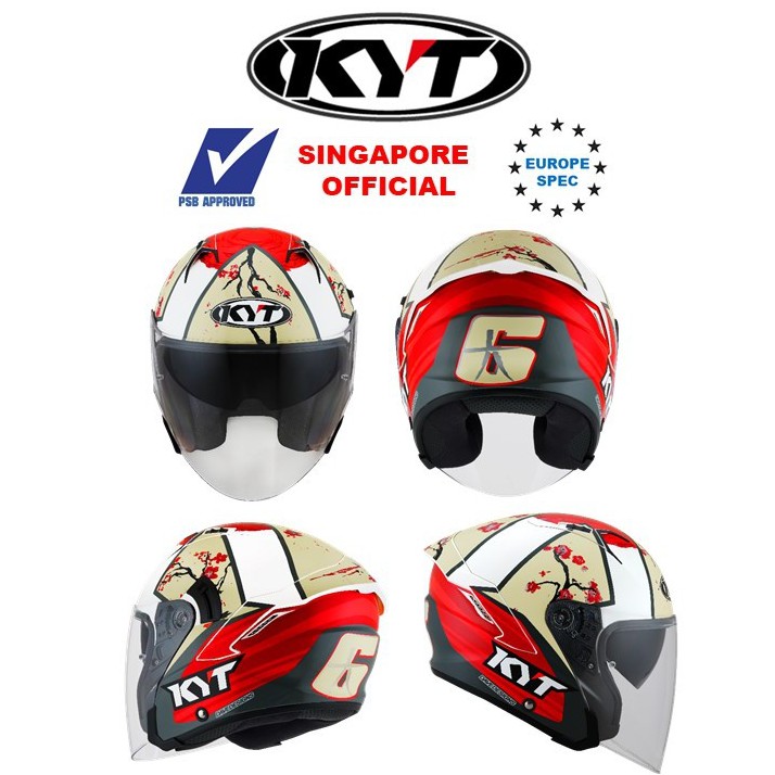 KYT NFJ Xavi Fores Sakura Helmet PSB Approved Shopee Singapore
