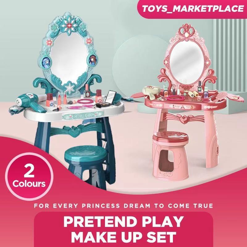 Kids Non-Toxic dressing table Cosmetics Beauty Toys Pretend Play Girls Princess Makeup Box Set