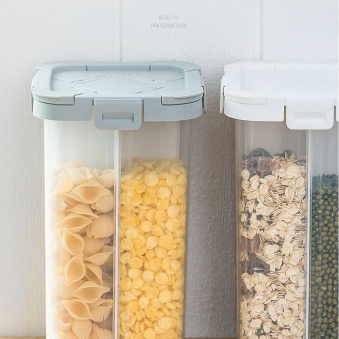 Jar 4 Bulkhead Food Box 2.3l Grains Storage Box 4 Bulkhead Wheat Pasta ...