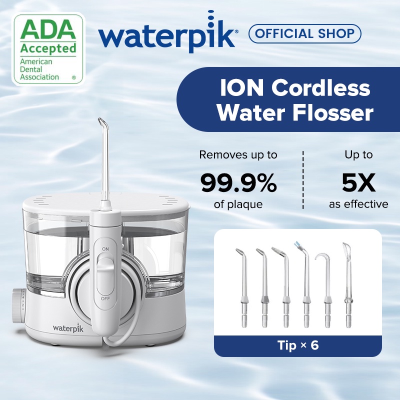 Waterpik WF-11 ION Cordless Rechargeable Water Flosser (Portable Oral ...