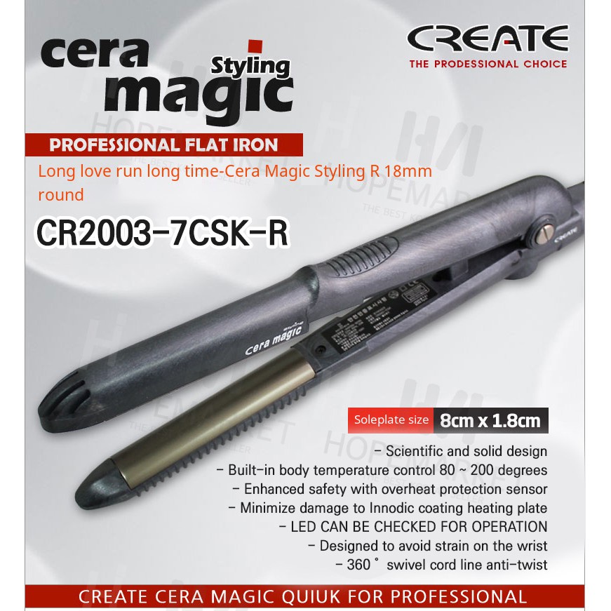 ✹CREATE cera magic quick Hair straightener Curler iron CR2003