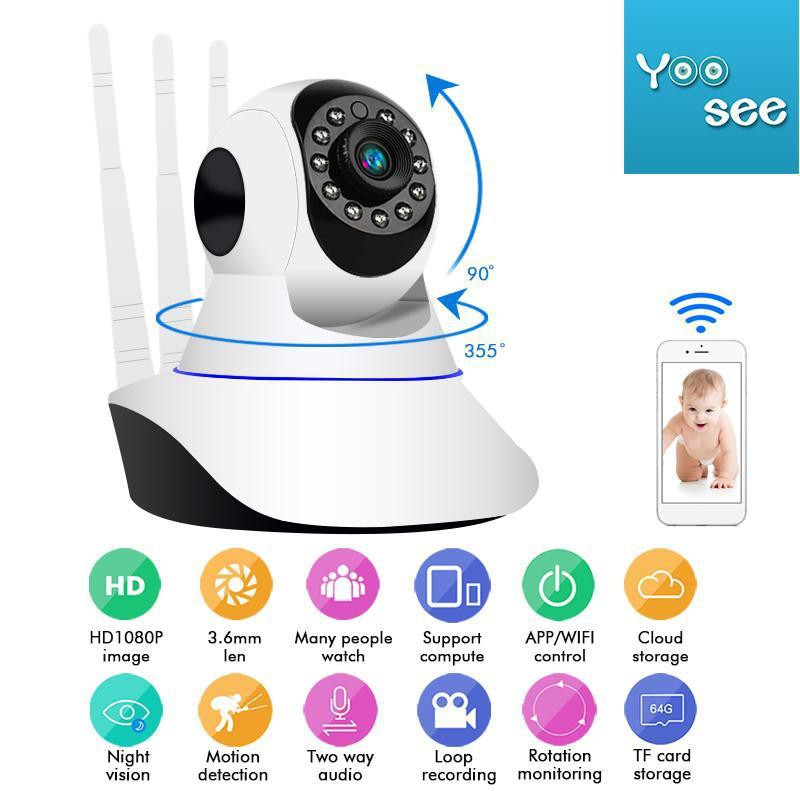IP Camera CCTV Yoosee Wireless IP Camera HD 1080P 3 Antennas | Shopee ...