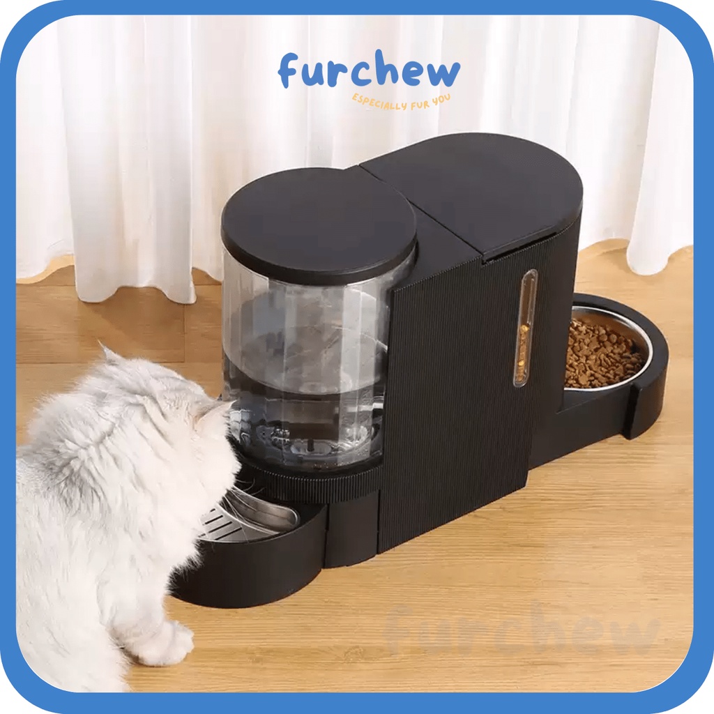 SG Pet Duo Automatic Feeder Water Treats Dispenser Food Water Fountain Auto Dispenser Bowls Pets Cats Dogs Shopee Singapore