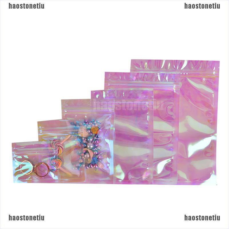 Iridescent zip best sale lock bags pouches
