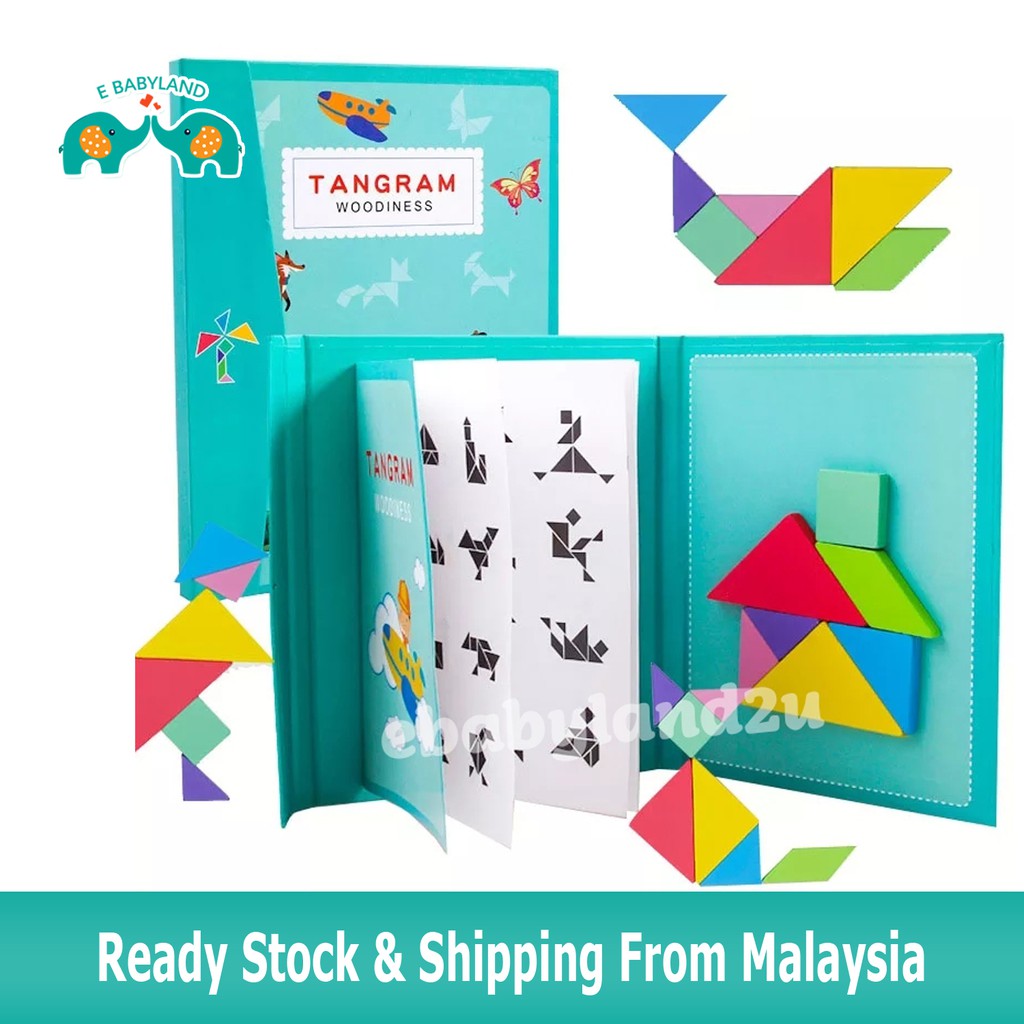 Early Learning Tangram Woodiness Magnetic Educational Kids Jigsaw ...