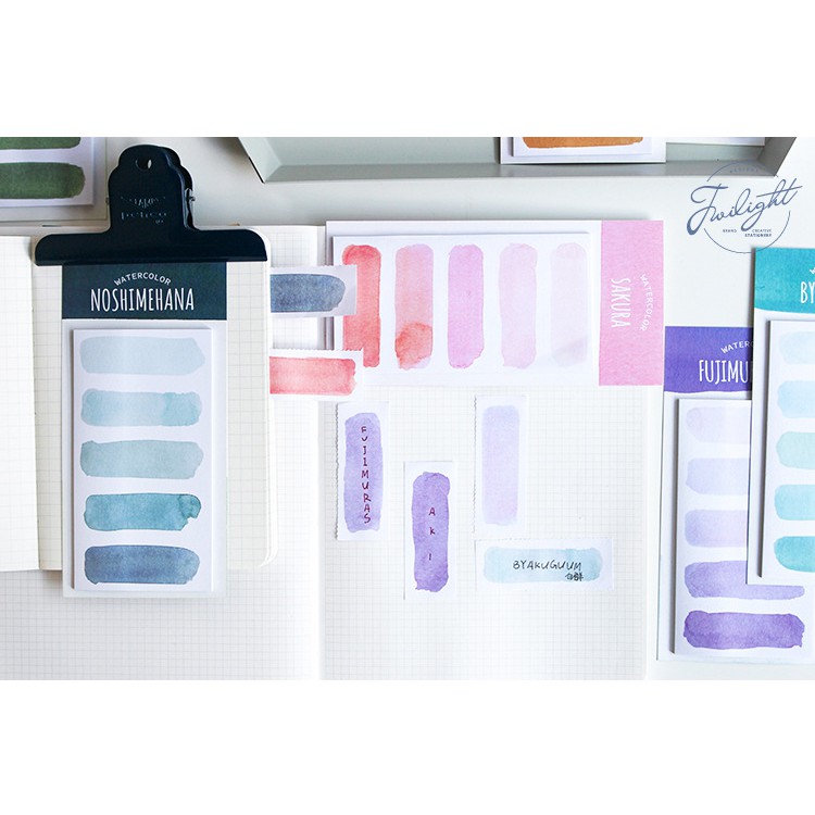 SG SELLER - 100pcs Watercolor Sticky Note Mark Message Note Lovely Memo ...