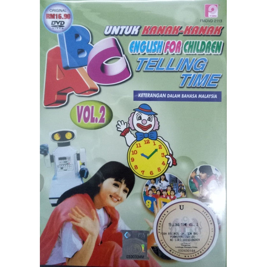 ABC English For Children Telling Time Untuk Kanak-kanak Vol.2 DVD ...