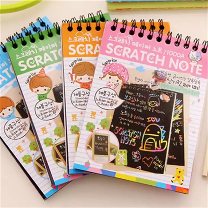 [SG Local] Children Sketch book Birthday Present Children Day Gift Kids Scratch Notebook Goodie Bag